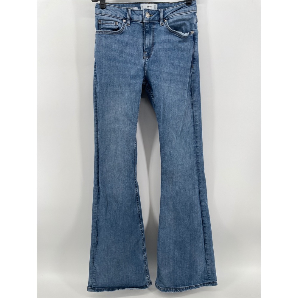MNG Denim Flare Jeans‎ Women 4 Blue Mid Wash Stretch
